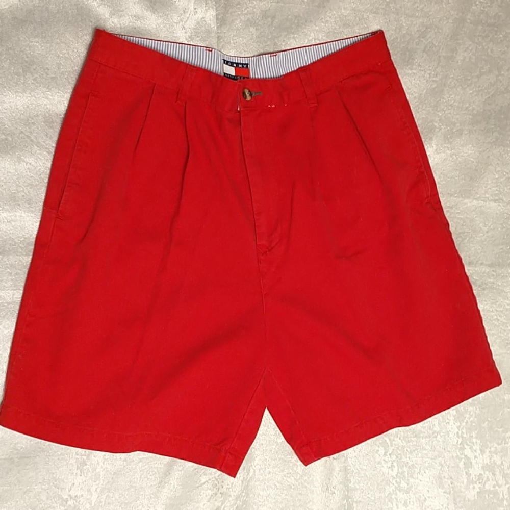 Tommy Hilfiger pleated red shorts